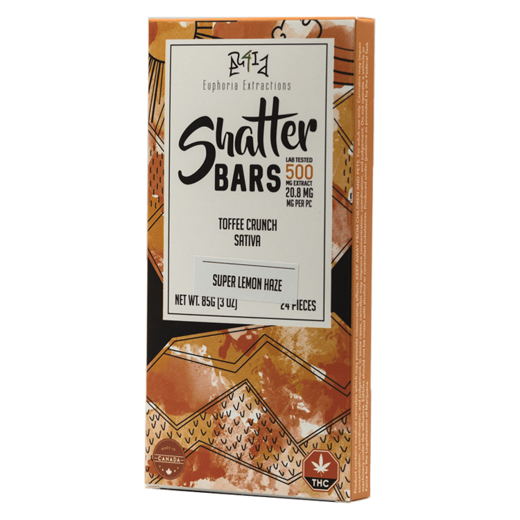 Euphoria Extractions – 500mg Shatter Bar – Toffee Crunch (Sativa ) | BC Weed Edible Canada