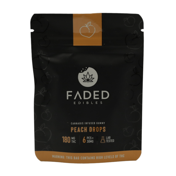 Faded Edibles – Peach Drops – 180mg | BC Weed Edible Canada Faded Edibles – Peach Drops – 180mg | BC Weed Edible Canada