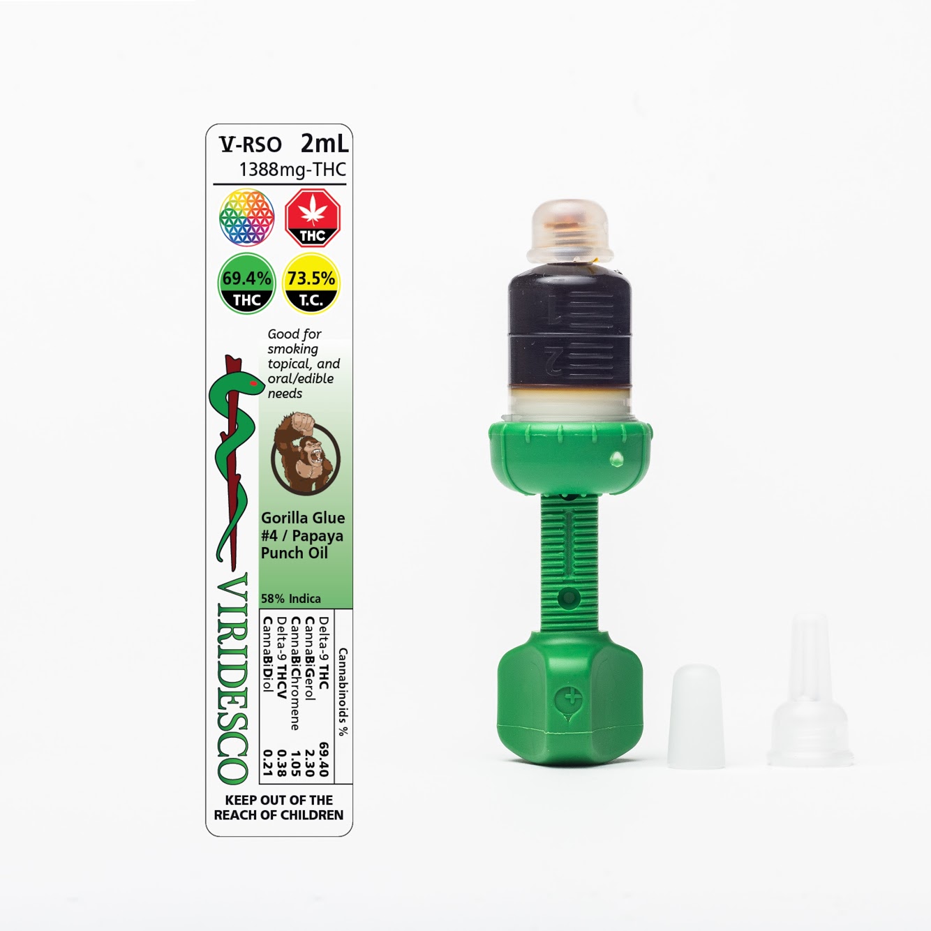 Viridesco – THC / RSO – Gorilla Punch – 2ml | BC Weed Edible Canada