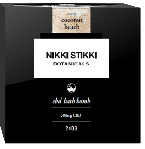 Nikki Stikki Botanicals – CBD Bath Bomb – Coconut Beach – 300mg CBD | BC Weed Edible Canada Nikki Stikki Botanicals – CBD Bath Bomb – Coconut Beach – 300mg CBD | BC Weed Edible Canada