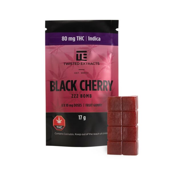 Twisted Extracts – Black Cherry – Zzz Bombs – 80mg THC | BC Weed Edible Canada