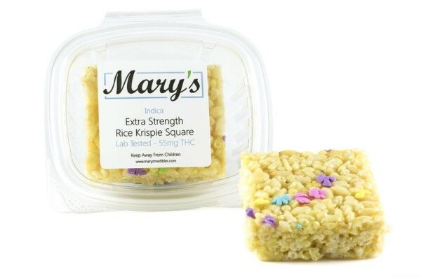 Mary’s Medibles – Extra Strength Rice Krispie Square – 55mg THC (Indica) | BC Weed Edible Canada