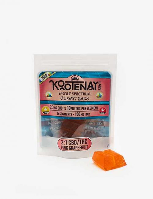 Kootenay Labs – 5 Segment Bar – Pink Grapefruit (20mgCBD/10mgTHC) – 150mg | BC Weed Edible Canada