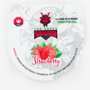 The Green Samurai – Strawberry Gummies – 150mg | BC Weed Edible Canada