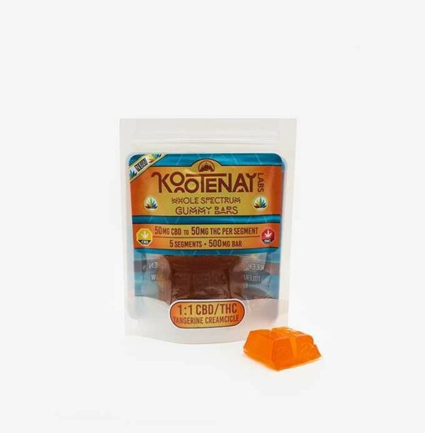 Kootenay Labs – 1:1 Tangerine Creamsicle Gummy – (500mg total) | BC Weed Edible Canada