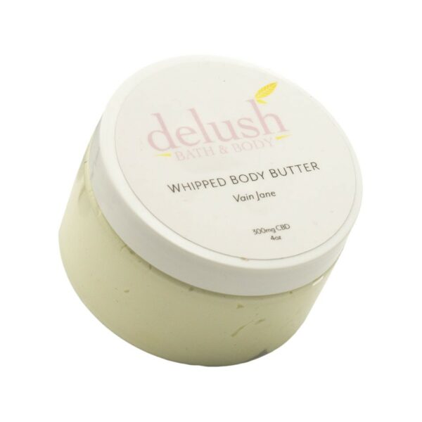 Delush Bath and Body – Whipped Body Butter – Vain Jane 300mg CBD | BC Weed Edible Canada