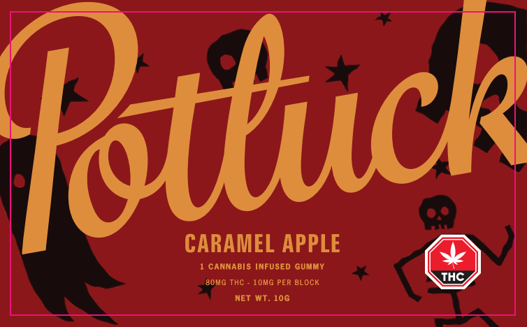 Potluck Extracts – Caramel Apple Gummy – 80mg THC | BC Weed Edible Canada